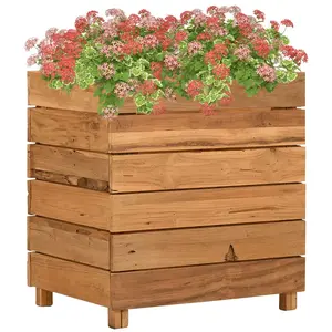 vidaXL vidaXL Lit surélevé 50x40x55 cm bois de teck recyclé et acier pas cher