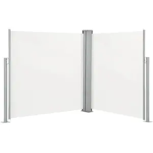 vidaXL Auvent latéral rétractable Crème 140 x 600 cm pas cher