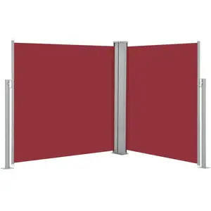 vidaXL Auvent latéral rétractable Rouge 140 x 600 cm pas cher