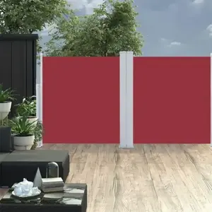 vidaXL Auvent latéral rétractable Rouge 120 x 600 cm pas cher