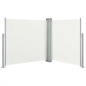 vidaXL Auvent latéral rétractable Crème 100 x 600 cm pas cher