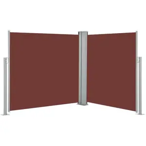 vidaXL Auvent latéral rétractable Marron 120 x 600 cm pas cher