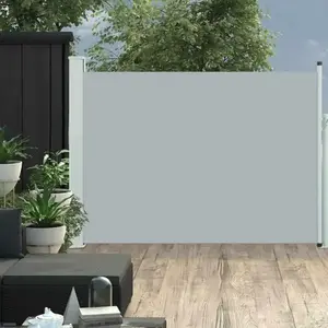 vidaXL Vidaxl Auvent Latéral Rétractable De Patio 120x500 Cm Gris pas cher