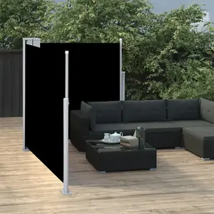 vidaXL Auvent latéral rétractable Noir 100 x 600 cm pas cher