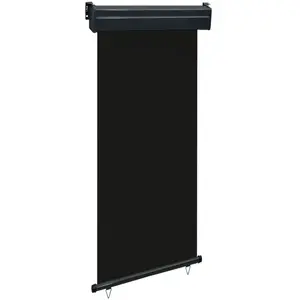 vidaXL Auvent latéral de balcon 105x250 cm noir pas cher