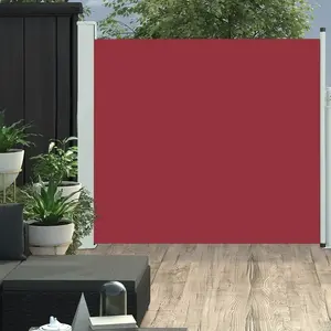 vidaXL Auvent latéral rétractable de patio 170x300 cm Rouge pas cher