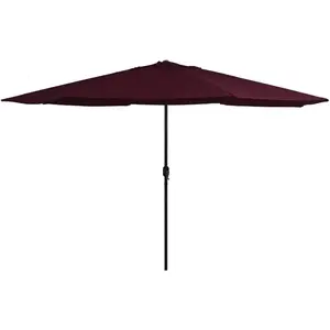 vidaXL Vidaxl Parasol D'extérieur Avec Mât En Métal 390 Cm Rouge Bordeaux pas cher