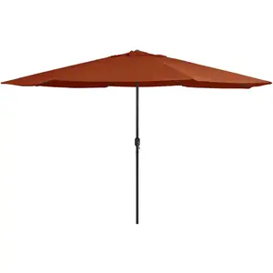 vidaXL Parasol de jardin avec mât en métal 390 cm terre cuite pas cher