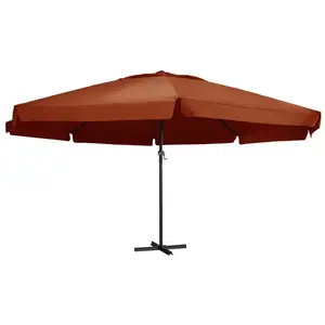 vidaXL - Parasol - met - aluminium - paal - 600 - cm - terracottakleurig pas cher