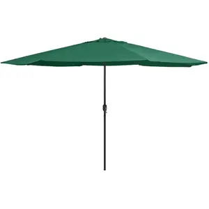 vidaXL Parasol de jardin avec mât en métal 390 cm vert pas cher