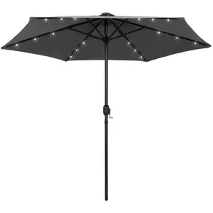 Comparateur de prix : vidaXL Parasol avec LED et mât en aluminium 270 cm Anthracite