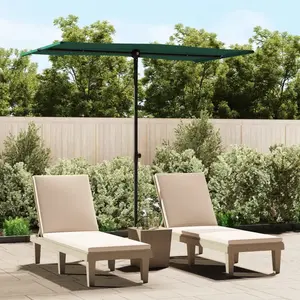 Parasol d'extérieur avec mât en aluminium 180x110 cm Vert Vidaxl Vert pas cher