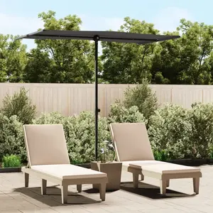 Comparateur de prix : vidaXL Parasol d'extérieur avec mât en aluminium 180x110 cm Anthracite