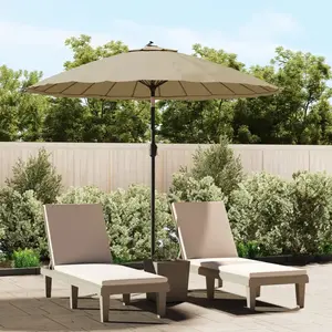 Comparateur de prix : vidaXL Parasol d'extérieur avec mât en aluminium 270 cm Taupe