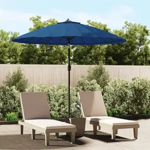 vidaXL Parasol d'extérieur avec mât en aluminium 500 cm bleu azuré pas cher