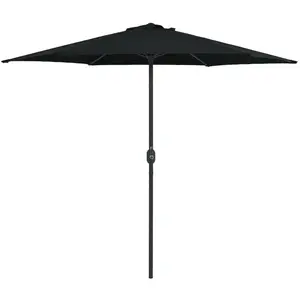 vidaXL Parasol d'extérieur et mât en aluminium 270x246 cm Noir pas cher