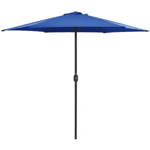 Comparateur de prix : vidaXL Parasol d'extérieur et mât en aluminium 270x246 cm Bleu azuré