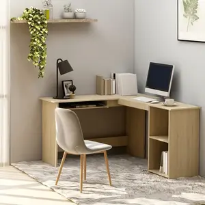 Comparateur de prix : vidaXL Bureau d'angle forme de L Chêne sonoma 120x140x75 cm Aggloméré