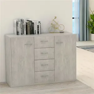 vidaXL Vidaxl Buffet Gris Béton 88x30x65 Cm Bois D'ingénierie pas cher