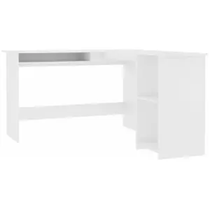 vidaXL Bureau d'angle en forme de L Blanc 120x140x75 cm pas cher