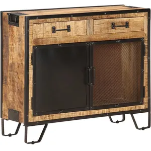 vidaXL Buffet 80x31x71 cm Bois de manguier massif brut pas cher