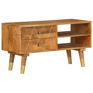 vidaXL Meuble TV 85x35x47 cm Bois massif de manguier pas cher