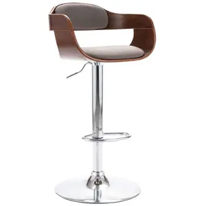 vidaXL Tabouret de bar Contreplaqué et tissu taupe pas cher