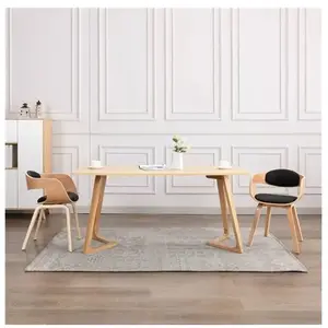 vidaXL Chaises à manger lot de 2 bois courbé et similicuir pas cher
