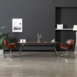 vidaXL Chaise pivotante à manger Marron Similicuir pas cher