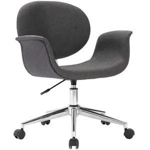 Vidaxl - Chaise pivotante de salle à manger Gris Tissu Dark grey pas cher