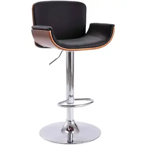 vidaXL Tabouret de bar Noir Similicuir pas cher