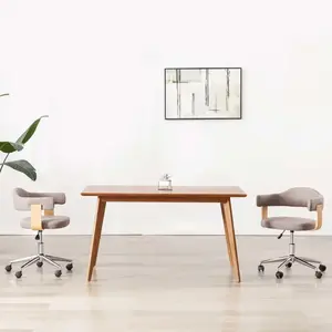 Comparateur de prix : vidaXL Chaise pivotante de salle à manger Taupe Bois courbé et tissu
