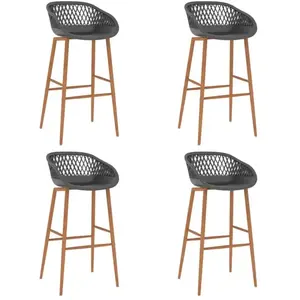 Vidaxl - Chaises de bar lot de 4 gris Gris et marron pas cher