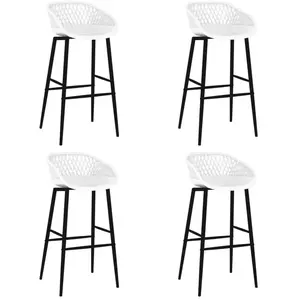 vidaXL Chaises de bar lot de 4 blanc pas cher