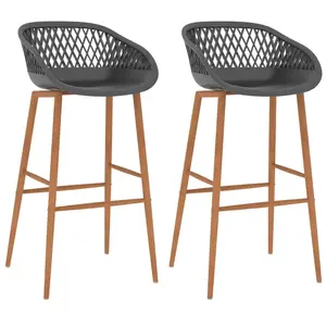 vidaXL Chaises de bar lot de 2 gris pas cher