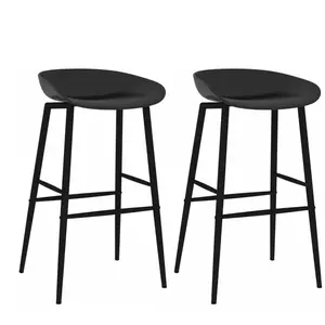 vidaXL Chaises de bar lot de 2 noir pas cher
