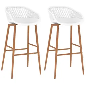 Comparateur de prix : vidaXL Chaises de bar lot de 2 blanc