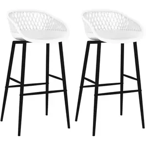 vidaXL Chaises de bar lot de 2 blanc pas cher