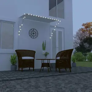 vidaXL Auvent rétractable avec LED 250x150 cm Crème pas cher