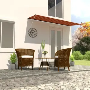 vidaXL Auvent rétractable 350x150 cm Orange et marron