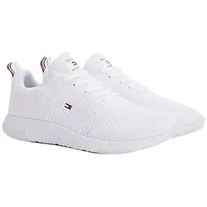 Tommy Hilfiger Homme Baskets de course Corporate Knit Rib Runner Fm0fm02838, Blanc., 46 EU pas cher