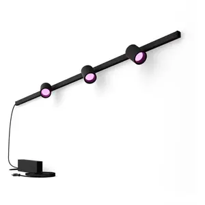 Philips Hue Perifo - Muur Railverlichting - Starter Set 3 Spots - Zwart pas cher