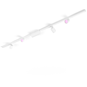 Plafonnier Philips Hue Perifo avec 4 suspensions cylindriques - Blanc