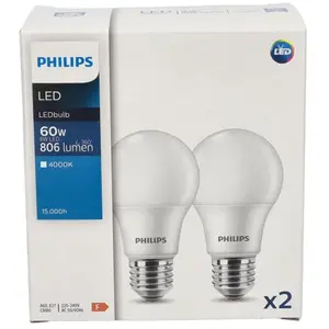 Ampoule LED Philips E27 8 W blanc chaud, lot de 2 pas cher