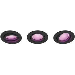 Philips Hue Centura Spot Encastré White & Color Rond Noir Lot de 3 pas cher
