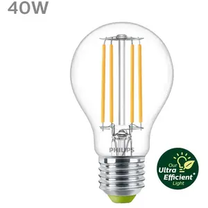 Comparateur de prix : Philips ampoule LED classe A, 40W, 3000K, transparante, verre