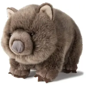 Comparateur de prix : KRX WWF Peluche Wombat (28 cm), en peluche réaliste, super douce, conçue pour câliner et aimer, lavable à la main, gris