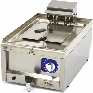 Maxima Frituurpan 10 L 1 Mand met Tapkraan 400V Friteuse pas cher