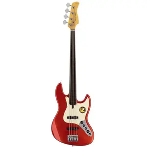 Sire Basses V7+ A4F/BMR basgitaar, fretloos, 4-snarig, elzen, bright metallic red pas cher