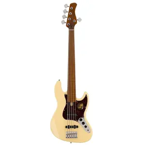 Sire Basses V5 A5F/VWH Fretloze elzenhouten 5-snarige passieve basgitaar vintage wit pas cher